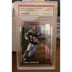 1999 Bowman Chrome #157 Kevin Johnson rookie card PSA graded Mint 9 Browns